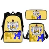 Bolsas escolares 3d sigma gama rho rho backpack laptop saco de laptop 3pcs/poodle padrão meninos meninos garotos viagens