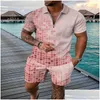 Suisses de survêtement masculines Style Tracksuit Suit de haute qualité Shorts d'été décontractés 2 pièces 3D Print Shirt Luxury 2023 Male Drop Deli Dhvue