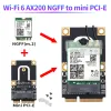 Kort M.2 NGFF till Mini PCIe PCIe+USB -adapter för M.2 WIFI 6 Bluetooth Wireless WLAN Card Intel Ax200 9260 8265 8260 för bärbar dator