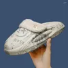 Pantofole pantofole per uomini scarpe interne e resistenti all'usura esterna Aggiungi scarpe con piattaforma di fondo spessa di velluto calda unisex caldo unisex