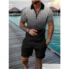 Suisses de survêtement masculines Style Tracksuit Suit de haute qualité Shorts d'été décontractés 2 pièces 3D Print Shirt Luxury 2023 Male Drop Deli Dhvue