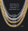 Collar de cadena de enlace cubano de Miami Camas de color plateado de oro Camas de color para hombres Hip Hop Joyas Masculina Collares de acero inoxidable entero307259789