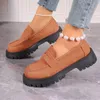 Casual Shoes 2024 Women Plus Size Loafers British Style Platform Office Ladies Light Designer Zapatos De Mujer