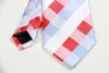 Bow Ties Classic Plaid Red Blue Silver Tie Jacquard geweven zijde 8 cm Heren Ntransactie Business Wedding Party Formele nek