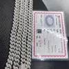 Original 925 Silver Jewelry Hip Hop Iced Out Jewelry Vvs Moissanite Diamond Men Miami Cuban Link Chain 14mm Necklace