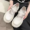 Scarpe da vestito Mary Janeshoes Women 2024 Sumping Student giapponese singolo con gonna tacchi grossi aumentano la piattaforma in pelle piccola