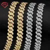 Hip Hop Moisanite Cuban Chain 14 mm Iced Out 925 Silver Pass Diamond Tester VVS Moisanite Cuban Link Chain