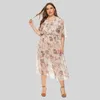 Casual Dresses Summer Fat Women's Vintage Floral Elegant Dress Plus Size Skirt