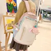 Backpack Japanese Schoolbag Junior High School Students Simple Ins Contrast Color Soft Girls Bags