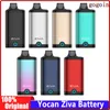 Yocan Ziva Battery Smart Vaporizer MOD 650 mAh Batterijen Verwarm voorverwarming Verstelbare spanning USB Type-C Pen voor 510 Draadpatronen LED-scherm