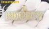 Цепи 2023 Iced Out Bling Letters Money Подвесной ожерелья золото серебряный цвет 5A Циркон Charm Men039s хип -хоп ювелирные изделия2303606