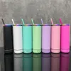 Wholesale powder coated rainbow underneath 20oz Speaker Music Tumbler Waterproof stainless steel skinny straight water bottle with colored straw