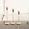 Candele 3pcs/set di decorazioni in metallo in stile cinese Croom Candlestickandle Simple Golden Wedding Ation Bar Party Living