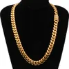 Großhandel Hip Hop Cuban Eced Link Chain 18k Gold Kubaner Kette Kubanische Chokers Kette Halskette Edelstahlschmuck