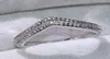 Podwójny styl urocza luksusowa biżuteria 925 srebrna utwardzina biała szafir cz Diamond Party Nowy kobiecy pierścionek ślubny dla Lover8373986