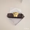 Bredd 4.0 cm designers bälte för mens ceinture lyxigt huvud guld spänne läder kvinnor bälten mode trevligt midjeband klassiskt bälte