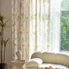 Curtain Yellow Printed Curtains For Living Room Floral Leaf Design Farmhouse Style Window Panel Drapes Treatment Bedroom Dining