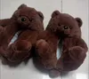 Desenho animado chinelos de urso quente sapatos de algodão de urso urso de pacote interno com sapatos em casa dormitório de pelúcia de inverno