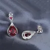 Dangle Earrings Jewelryrapalace Water Drop 7.6ct作成されたRed Ruby 925 Sterling Silver for Women Statement Gemstone Jewelry