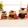 Urso de pelúcia fofo com chapéu e lembranças uniformes presentes de graduação macia personalizada brinquedo de pelúcia