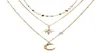 Naszyjniki wiszące biżuterię świąteczną Insatile Tianmang Star Moon Naszyjnik Trendy wielowarstwowy nakarta Kobieta 8563557