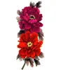 4 PCSPACK 아름다운 모란 꽃 방수 여성용 보석 바디 아트 1031415를위한 대형 임시 문신 스티커