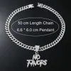 Collier de designer Hip Hop Exagéré Double Row LETTER PAS FAVORS Collier de pendentif en diamant complet