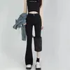 Jean pour femmes hautes taille décontractée florale Chic Y2k plus Velvet Winter Warm Denim Tableau Slim Vintage Harajuku Streetwear Pant