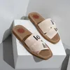 Designer di pantofole di chioe Designer Slifori legnosi piattaforma di sandalo piatto Espadrille Tote Muli Slippista Lettera ricamata in rilievo in rilievo Sandals da sandali per esterni Sandali Flip Flip Flop