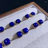 Studörhängen CSJ Elegant Natural Lapis Earring Sterling 925 Silver Gemstone 8mm For Women Party Birthday Hand Made Jewelry Gift 2024