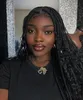 FANCIVIVI 36" Boho Medium Triangle Box Braids with Curls Water Wave Full Lace Braided Wig