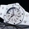 Designer Watch Luksusowe automatyczne zegarki mechaniczne Offshore 15707RARE Biały ceramiczny materiał męski Maszynki 42 -milimetrowe Kalibru pojedynczy stół