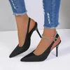 Chaussures habillées féminine 2024 Fashion Fomes's Pumps Summer Pointed Toe High Heels Quality Sexy Party Women Slingbacks