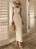 New Women Summer Fashion Spaghetti Strap Sleeveless Sexy Dress Female Elegant Evening Midi Dress 240415