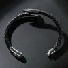 Bullet Nail Bracelet Roestvrijstalen gespannen Men Lederen armband