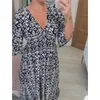 2024 Été Bohemian décontracté V-Neck Floral Robe Femme Enveloppez Summerlegant Beach Clothes Holiday Elegant Lady Loose Beach Robes 240415