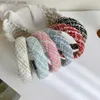 Hoofdbanden aishg Frans wijd rand spons haarband vrouwen Koreaanse tweed stof hoofdband vintage hoepel vaste haarband meisjes haaraccessoires y240417