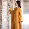 Casual jurken maxi jurk lente zomer vrouwen losse cooton linnen linnen Koreaans plus size oversize Vestidos elbise met lange mouwen