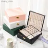 Accessories Packaging Organizers 2022 Large Jewelry Box Jewelry Organizer Display Travel Jewelry Case Button Leather Storage With Lock Jewelers Joyero Y240417