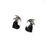 Stud Earrings Accessories Versatile Fashion Halloween Gifts Ear Pendants Devils Heart Shaped Retro Gothic Angel Devil