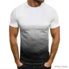 T-shirts masculins t-shirts européens et américains pour hommes Sports décontractés T-shirt mode Gradient rond