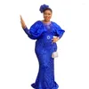 Vêtements ethniques Africa Sequin Elegant Robe Femmes For Wedding Party 2024 Fashion Long Mancheve Plus taille Maxi Tenues Robes