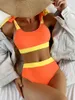 Women's Swimwear Sexy Orange Patchwork Bikini Set 2024 Strap Bow Push Up High Waist Swimsuit Summer Bathing Suit Two Piece Biquini