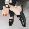 Slippers Half Shoes For Men Leather Casual Flats Italian Leisure High Quality Summer Slip On Breathable Handmade Footwear