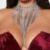 Choker 2024 overdreven klauwketen ketting strass Rhinestone Tassel Light luxe persoonlijkheidsfeestje temperament