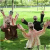 Dekorative Objekte Figuren Halloween Dekorationen Scary Doll Horror Decor Swing Scream Ghost Voice Ground Plug-in Outdoor Gard Dhqhk