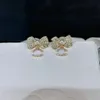 Bow Dangle Earring Luxury Brand Designer Earrings Stud Women Crystal Rhinestone Pearl Wedding Party Jewelry Top Quality