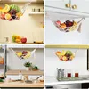 Aufbewahrungstaschen 2pcs Hanging Obst Hängematte Makramekorb für die Küche unter Schrank Banane Langlebig