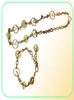 Europa America Fashion Jewelry Sets Lady Dames GoldsilverColor Metal Hollow Out V Initialen Bloem gek in Lock Choker ketting4874760