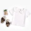 Sanlutoz pamuklu kız bebek tişört prenses üstleri sevimli beyaz doğmuş kıyafetler rahat 240409